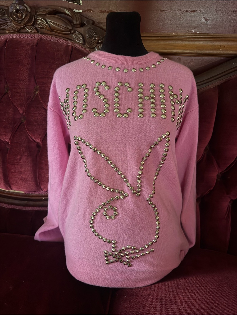 Moschino pink playboy sweater